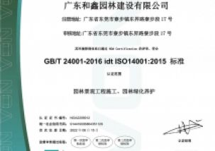 环境管理体系认证证书