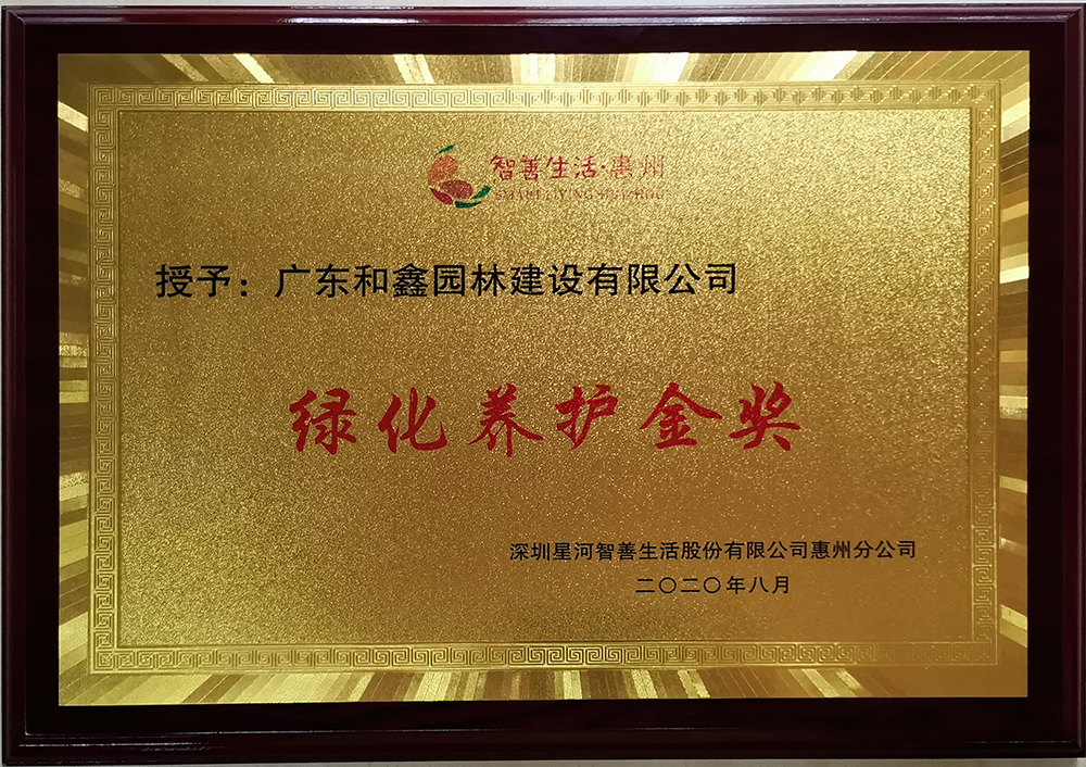 2020年惠州星河丹堤绿化养护金奖(图1)
